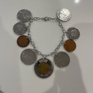 Canadian coin charm bracelet